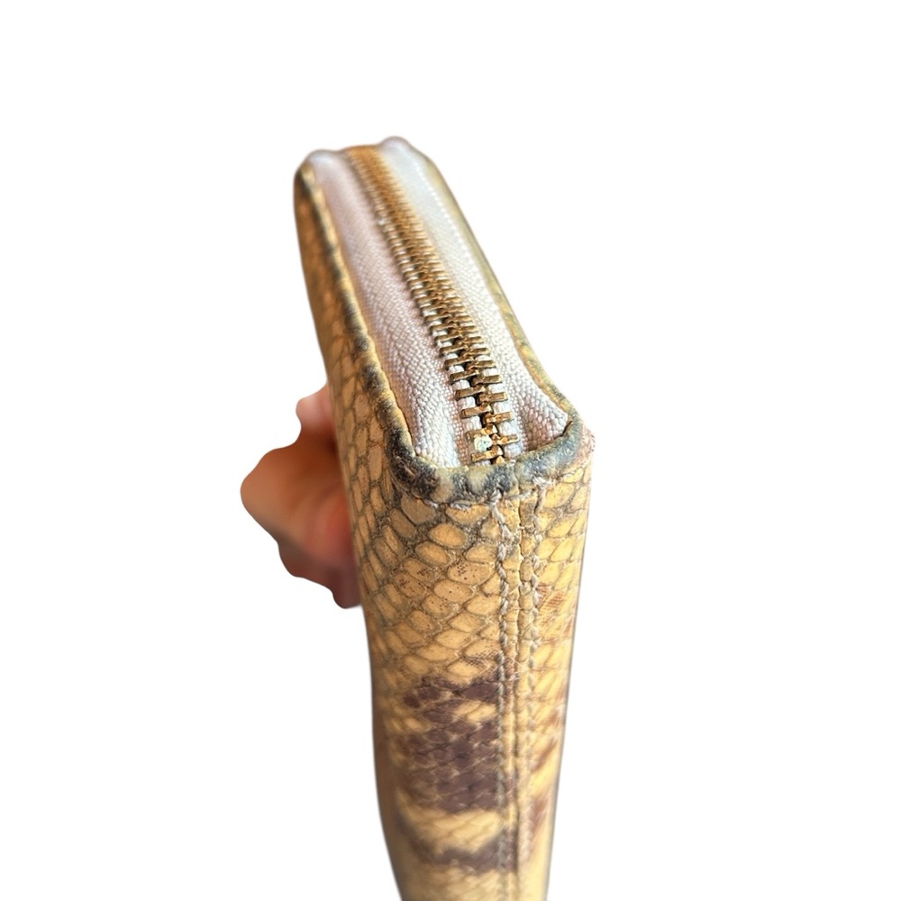 Coach Python Embossed Genuine Leather Accordian W… - image 3